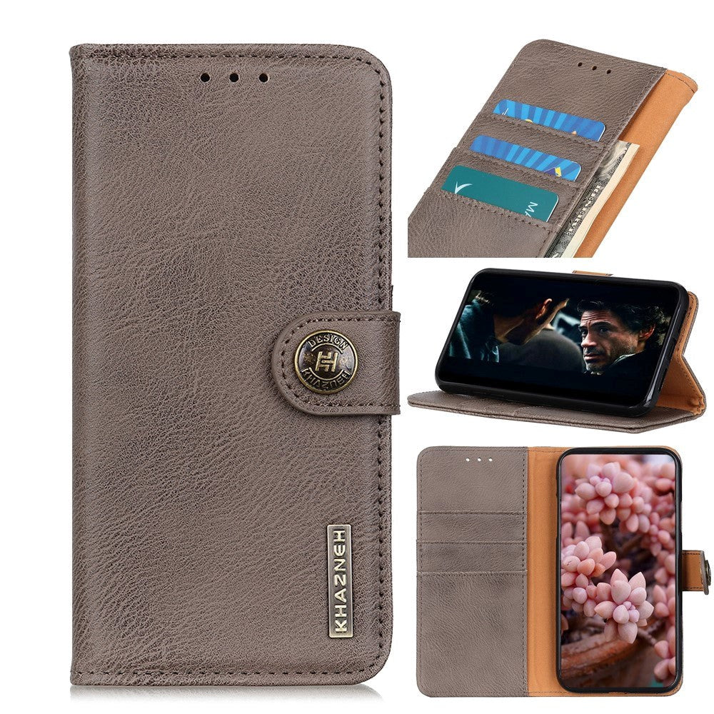Nokia 5.3 KHAZNEH Retro PU Skinndeksel m. Lommebok - Grå