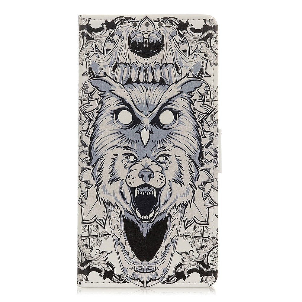 Nokia 3.4 PU Skinndeksel m. Lommebok - Abstrakt Ulv