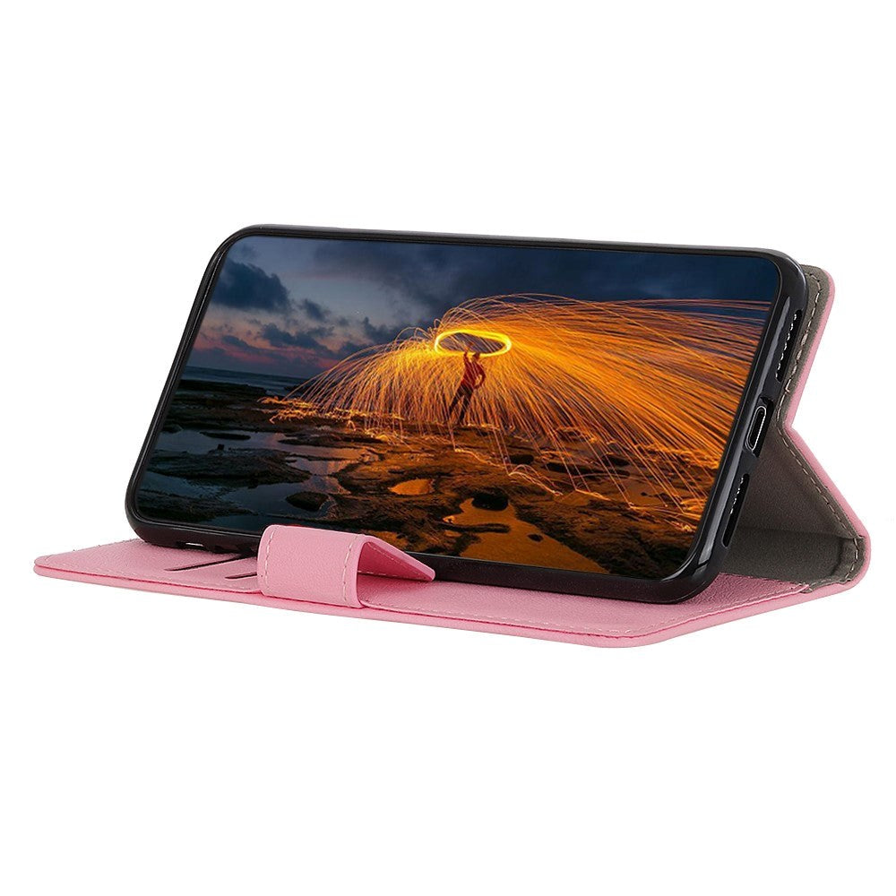 Nokia 3.4 PU Skinndeksel m. Lommebok - Lyserosa