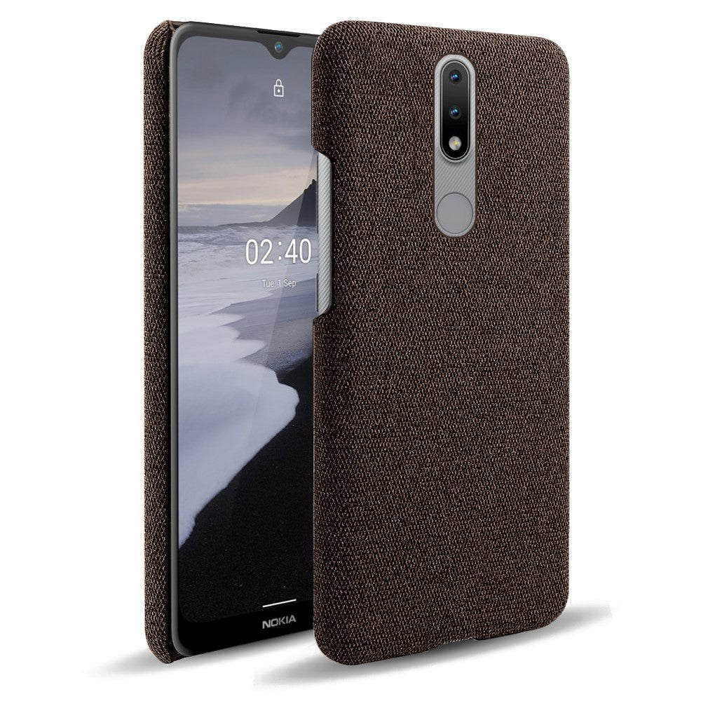Nokia 2.4 Polstret Plastikk Deksel - Brun