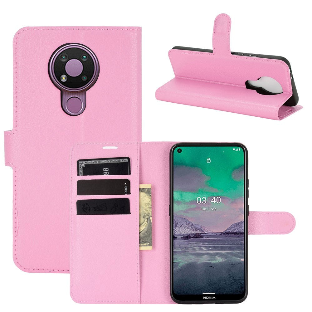 Nokia 3.4 Klassisk PU Skinndeksel m. Lommebok - Pink