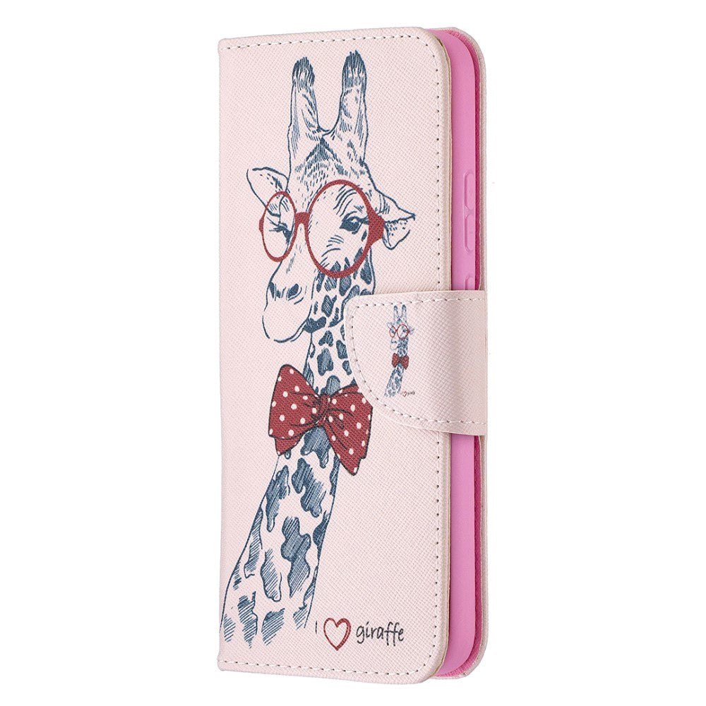 Nokia 3.4 PU Skinndeksel m. Lommebok - Sjiraff