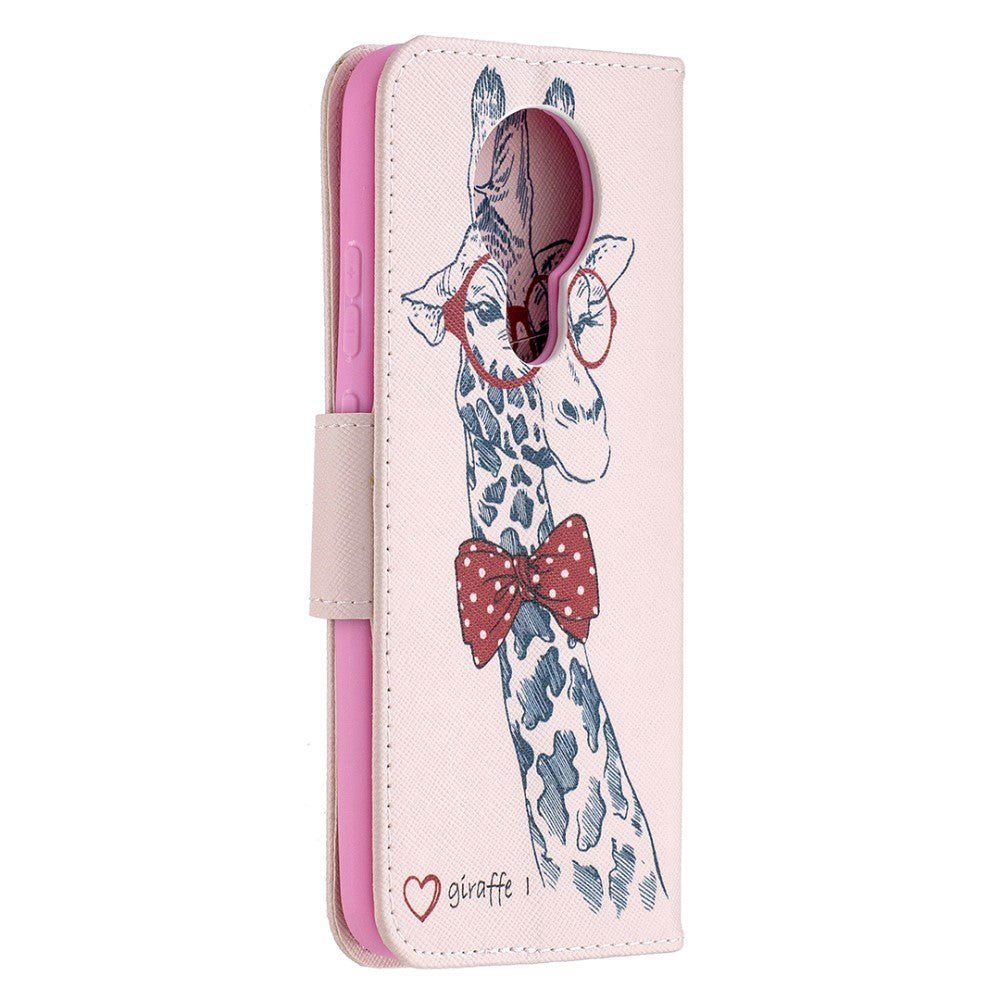 Nokia 3.4 PU Skinndeksel m. Lommebok - Sjiraff
