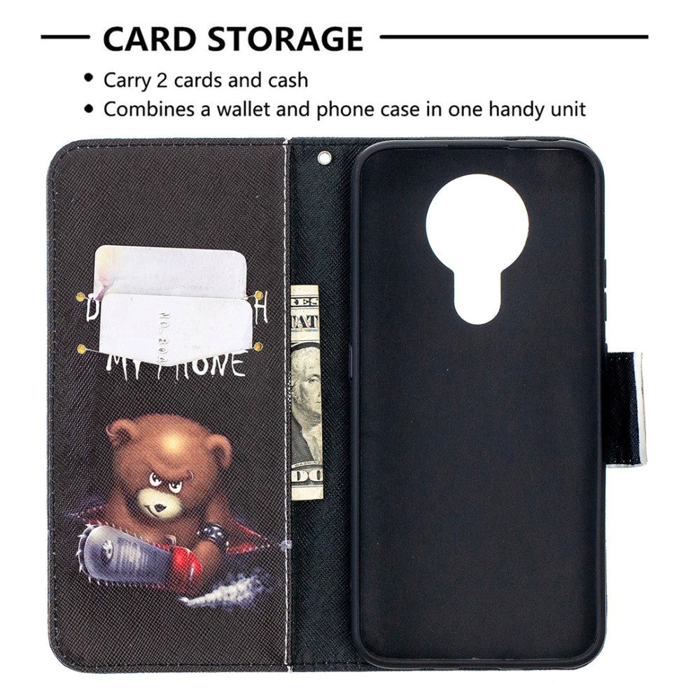 Nokia 3.4 PU Skinndeksel m. Lommebok - Ond Bamse