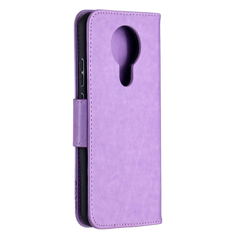 Nokai 3.4 PU Skinndeksel m. Lommebok - Sommerfugl Motiv - Lilla