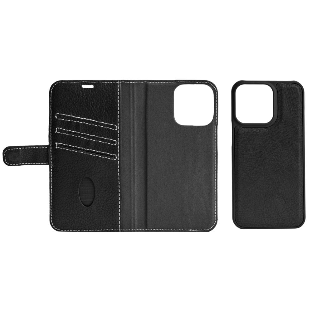 iPhone 13 Pro Max Essentials 2-i-1 Skinn Flip Deksel - Svart