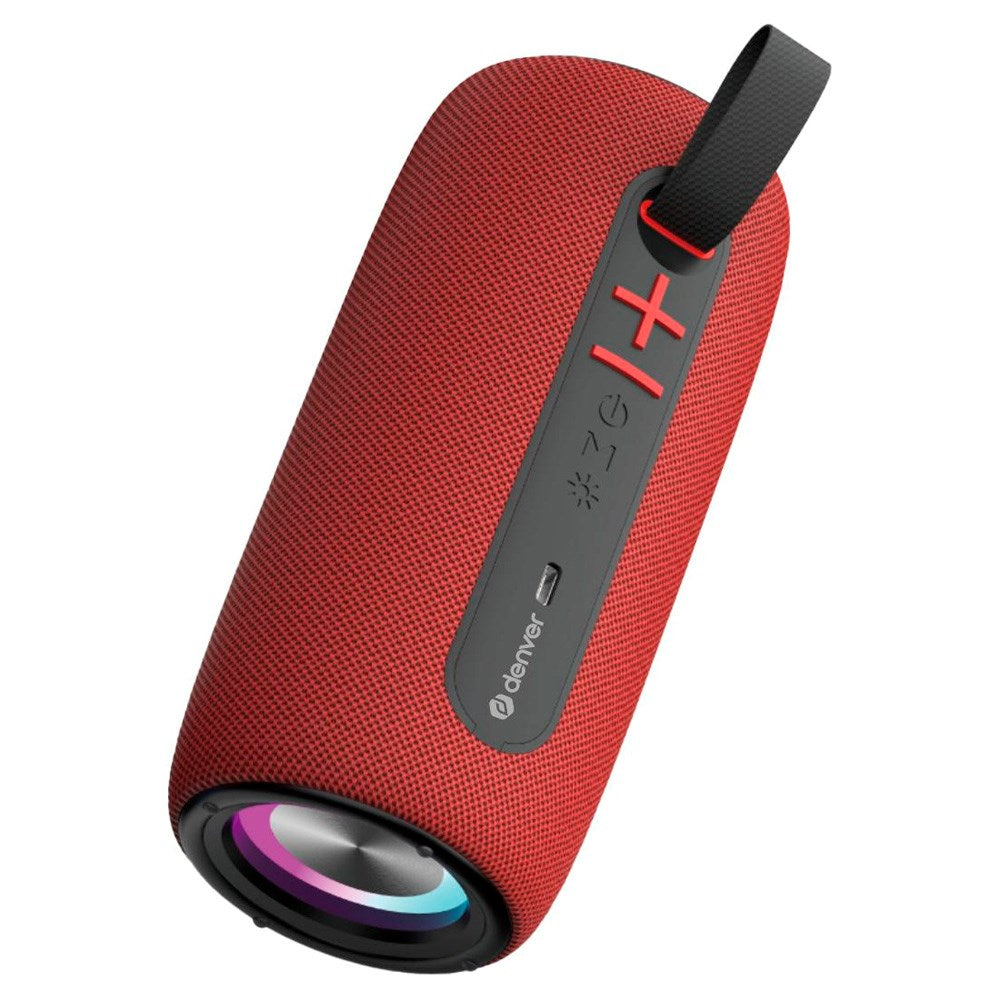 Denver Trådløs Bluetooth-Høyttaler med Innebygd Dynamisk Lys - Rød