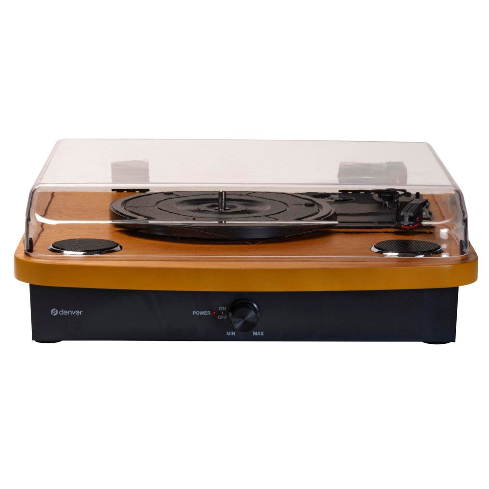 Denver VPL-230 Platespiller med 2 x 10W Innebygde Høyttalere - Svart / Tre
