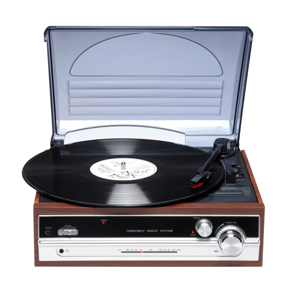 Denver VPR-190MK3 Platespiller med 2 x 15W Innebygde Høyttalere & FM-Radio - Brun