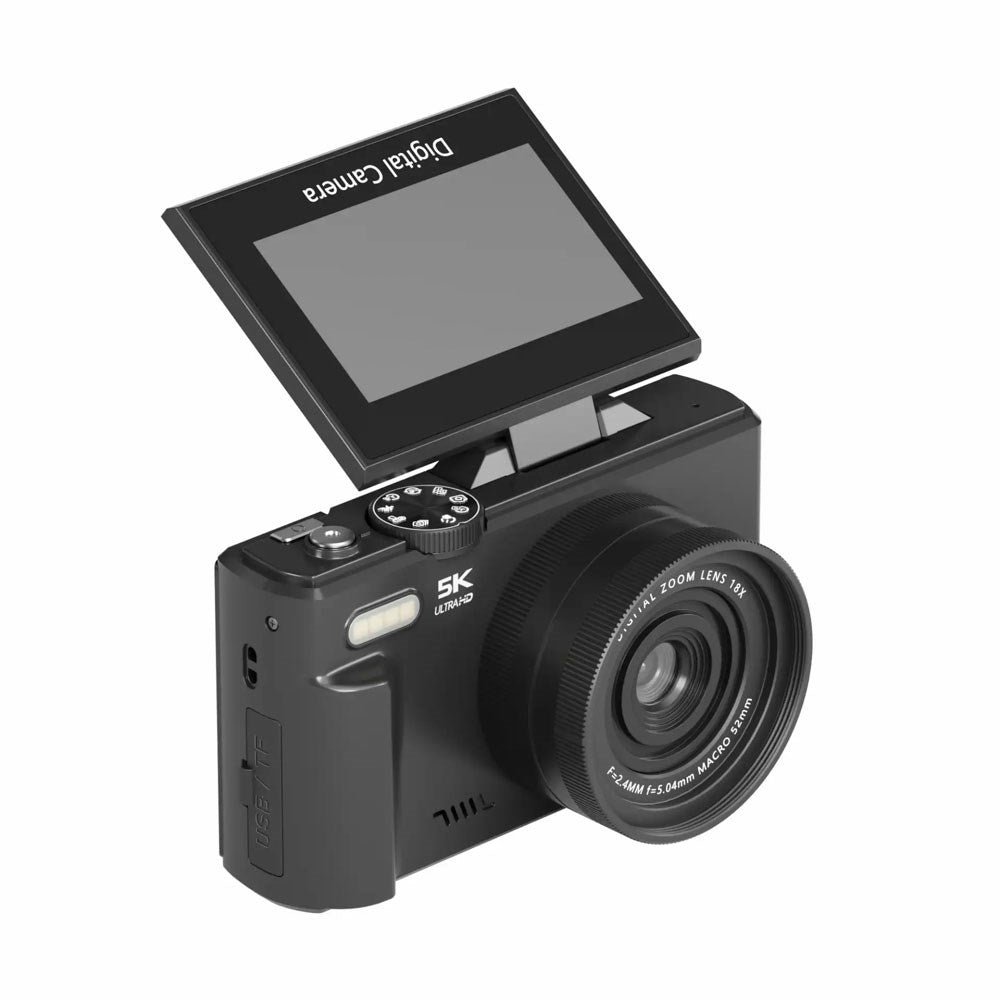 Denver Digitalkamera med 3" IPS-Vippeskjerm - 16 MP CMOS - Autofokus / Slow Motion / Timelapse - Svart