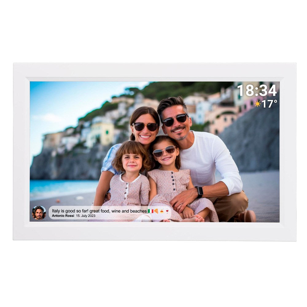 Denver HD Digital WiFi Fotoramme m. Frameo Fotosoftware - 15.6" / 16GB - Hvit
