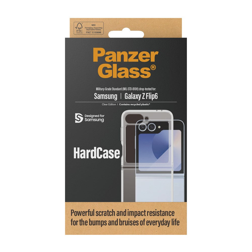 Samsung Galaxy Z Flip7 FE / Flip6 Deksel PanzerGlass HardCase AntiBacterial - Gjennomsiktig