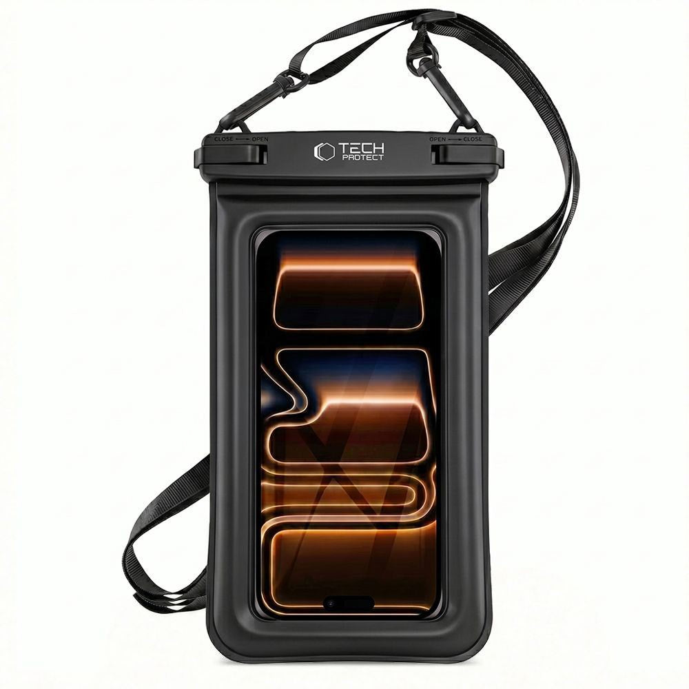 Tech-Protect Flytende Vanntett Etui - Maks.: 185 x 110 mm - Svart