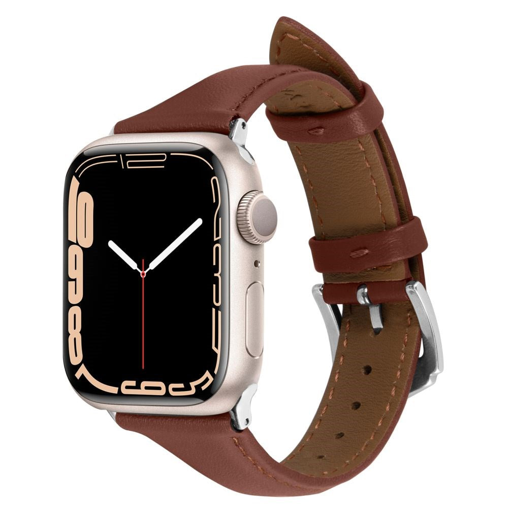 Apple Watch (38/40/SE/41/42mm) Cyrill Reim i Ekte Skinn - Klassisk Utseende - Brun