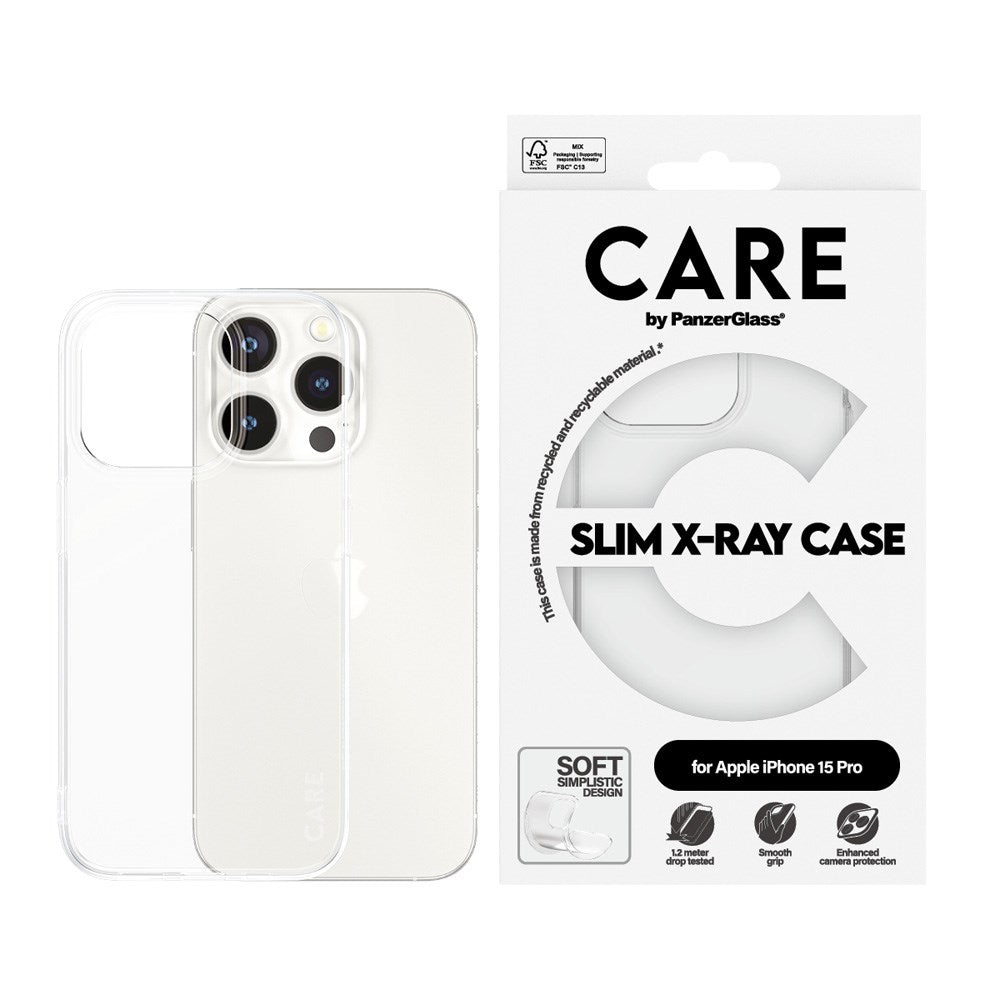 CARE by PanzerGlass iPhone 15 Pro FASHION X-Ray Soft Basic Deksel - Gjennomsiktig
