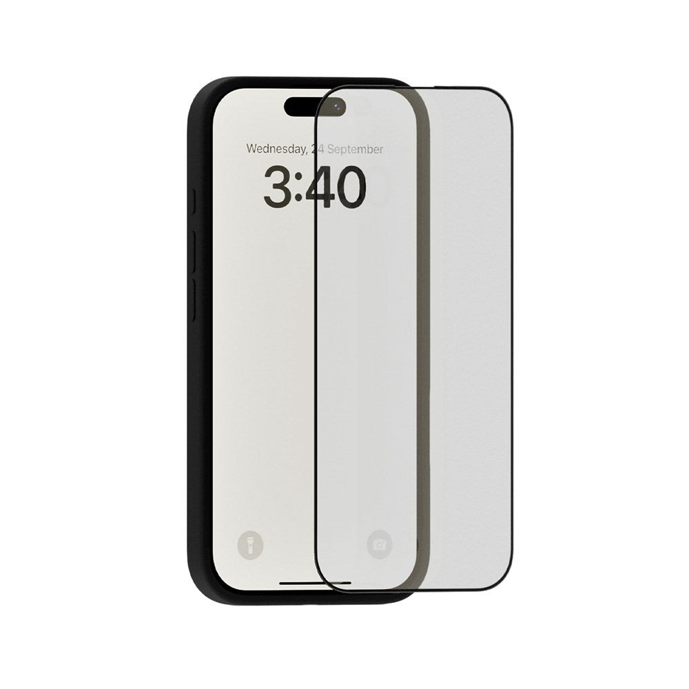 Holdit iPhone 15 Pro Max Herdet Glass Skjermbeskyttelse 3D - Case-Friendly - Gjennomsiktig / Svart Kant