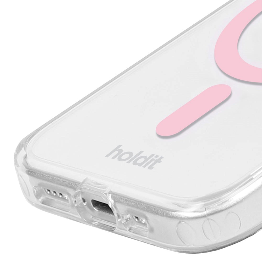 Holdit iPhone 15 Pro Max MagSafe Deksel - Transparent / Pink