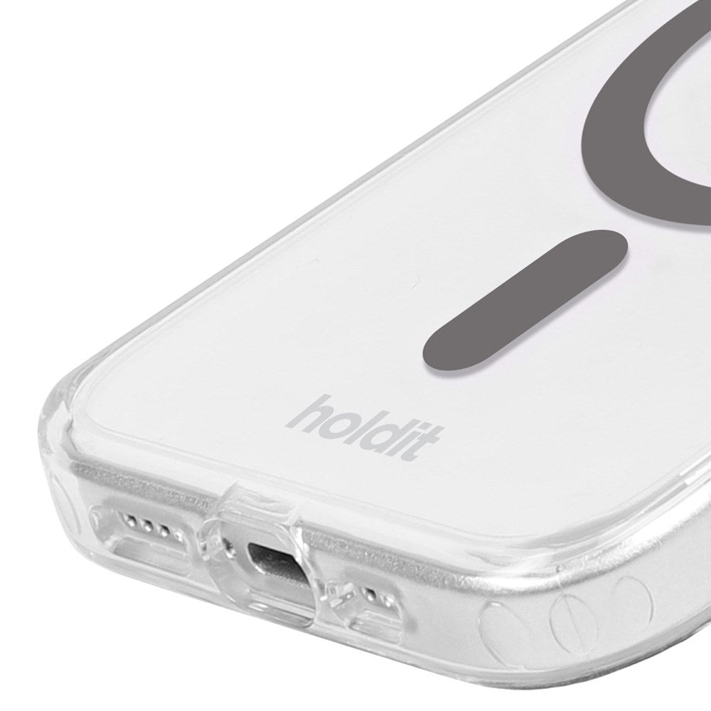Holdit iPhone 15 Pro MagSafe Deksel - Transparent / Space Grey