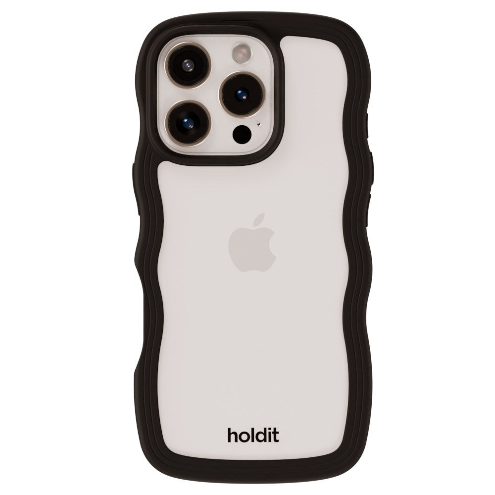 Holdit iPhone 16 Pro Max Wavy Deksel - Sort / Transparent