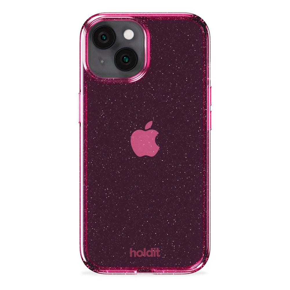 Holdit iPhone 15 / 14 / 13 Glitter Deksel - Rosa