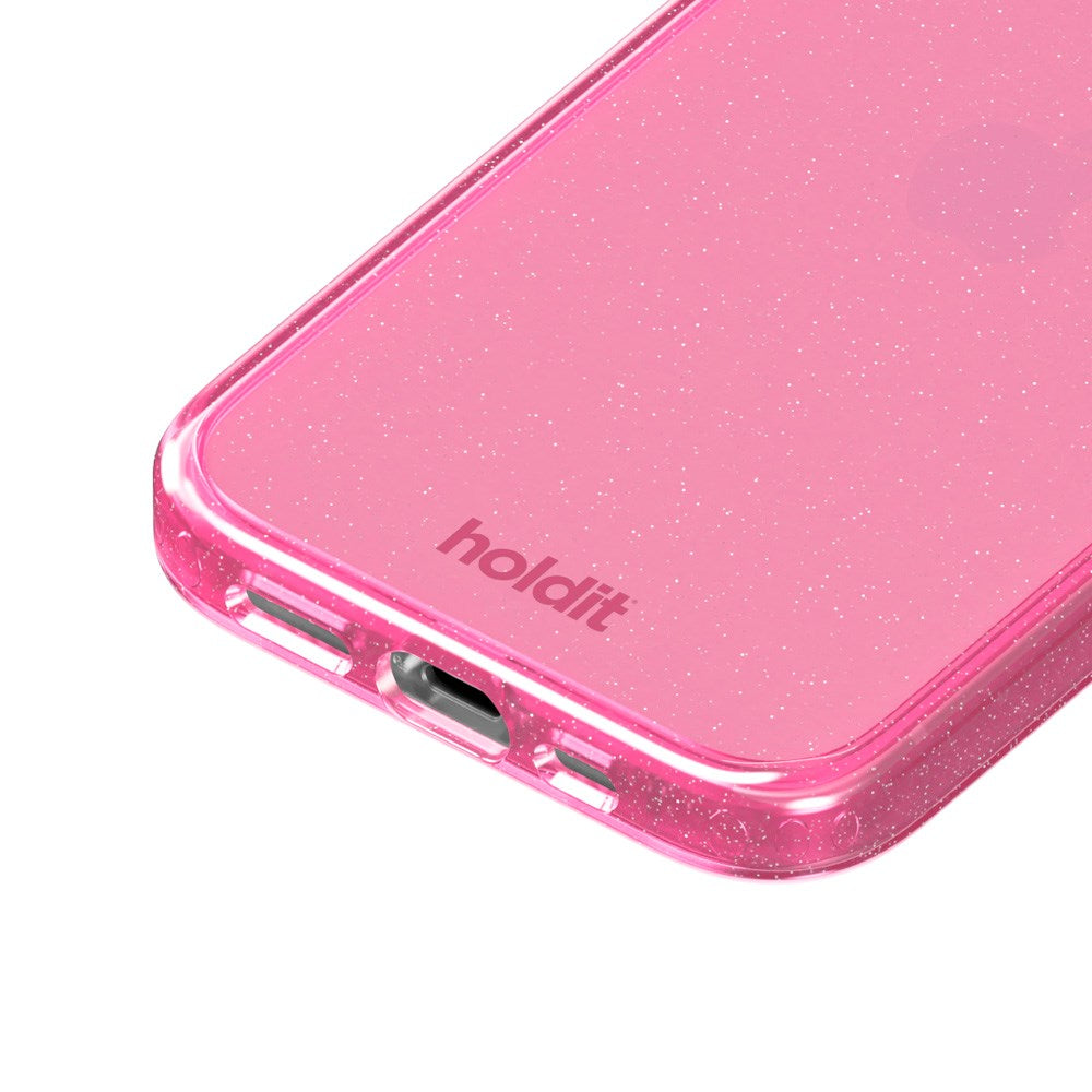Holdit iPhone 15 / 14 / 13 Glitter Deksel - Rosa