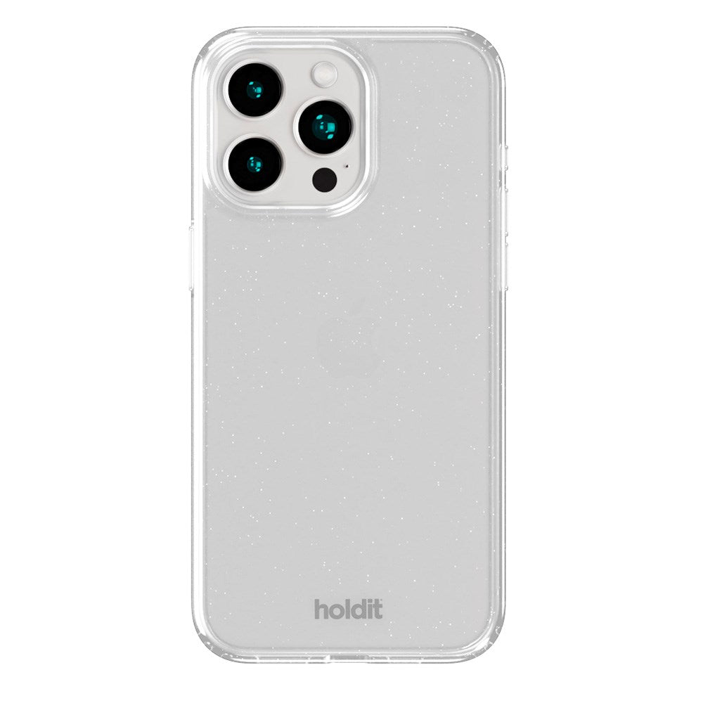 Holdit iPhone 15 Pro Glitter Deksel - Hvit