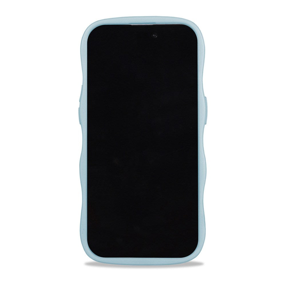 Holdit iPhone 15 / 14 / 13 Wavy Deksel - Mineral Blue / Transparent