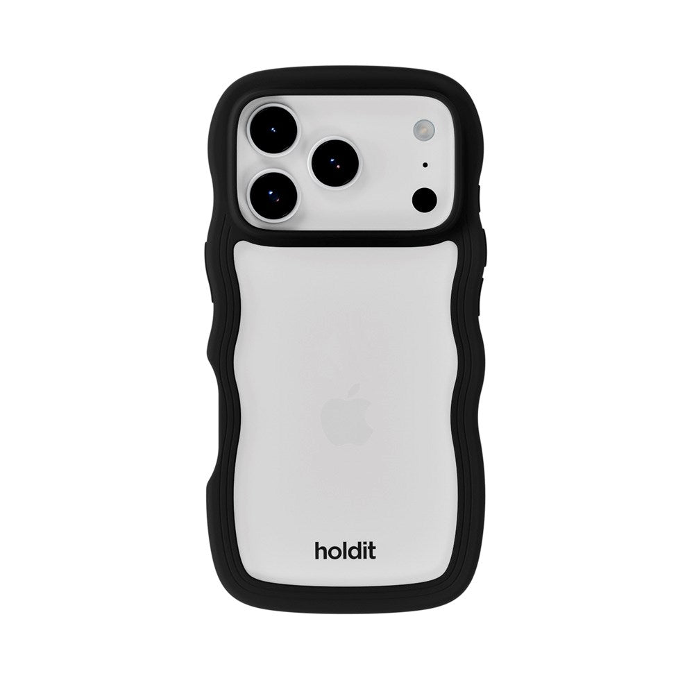 Holdit iPhone 17 Pro Max Wavy Deksel - Black / Transparent