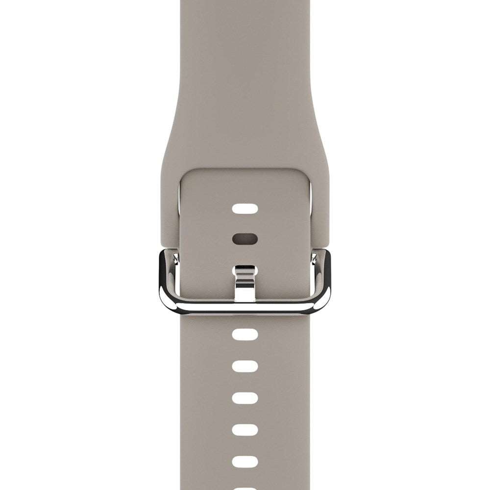 Apple Watch (38/40/SE/41/42mm) Holdit Silikon Klokkerem med Metallspenne - Taupe