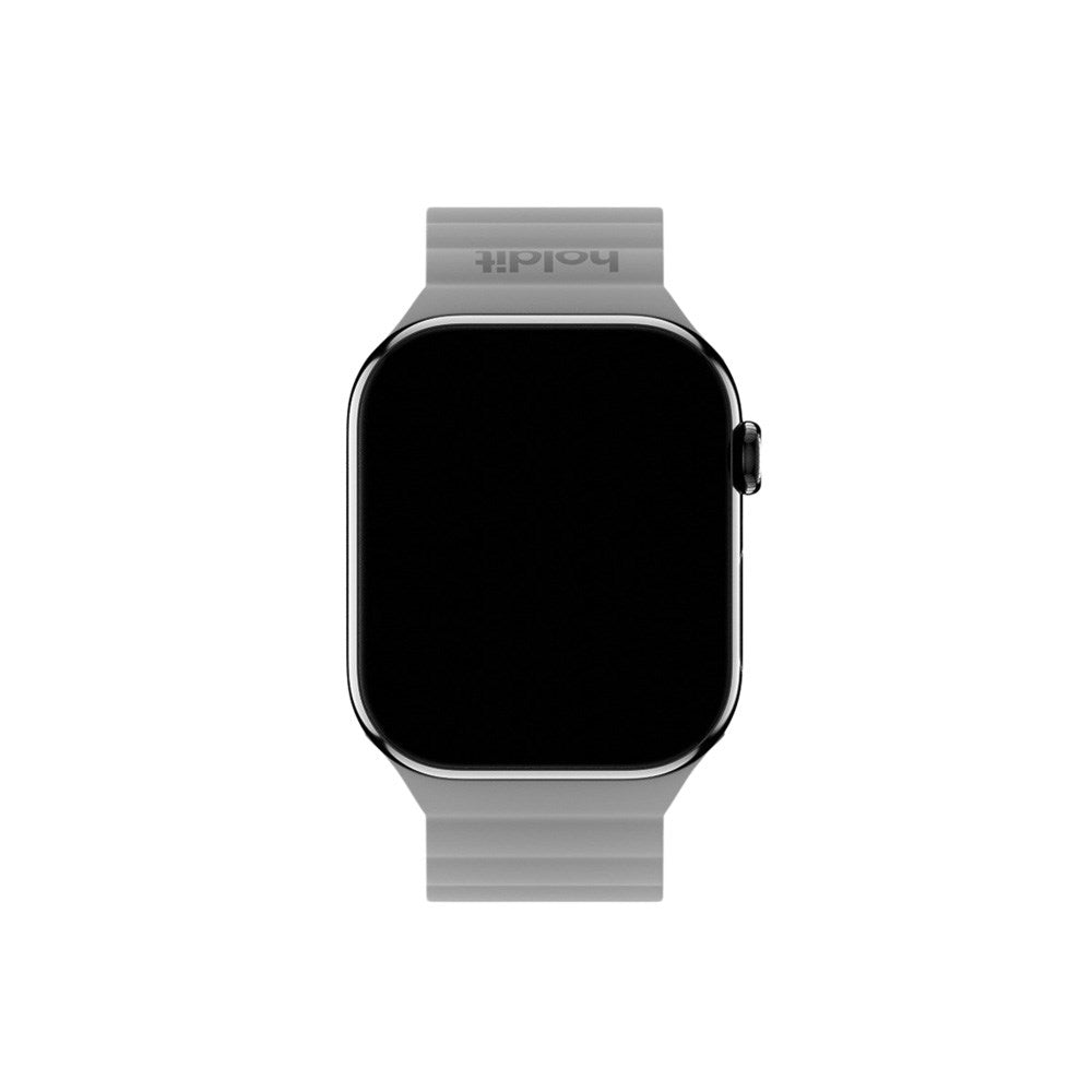 Apple Watch (38/40/SE/41/42mm) Holdit Silicone Magnet Klokkerem - Grå / Blå