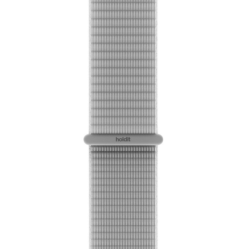 Apple Watch (38/40/SE/41/42mm) Holdit Nylon Klokkerem med Borrelås - Grå