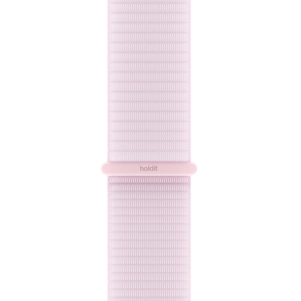 Apple Watch (38/40/SE/41/42mm) Holdit Nylon Klokkerem med Borrelås - Rosa