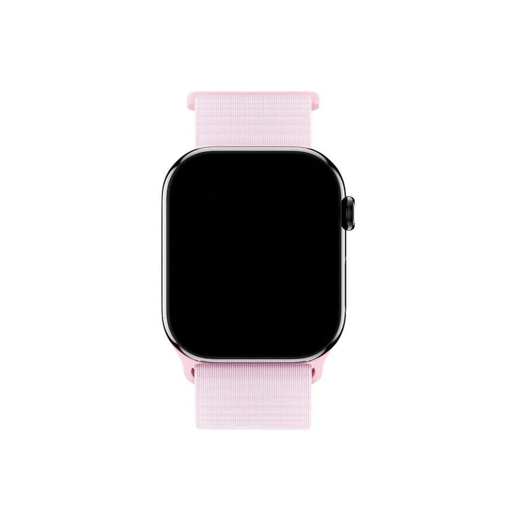 Apple Watch (42/44/SE/45/46/49mm) Holdit Nylon Klokkerem med Borrelås - Rosa