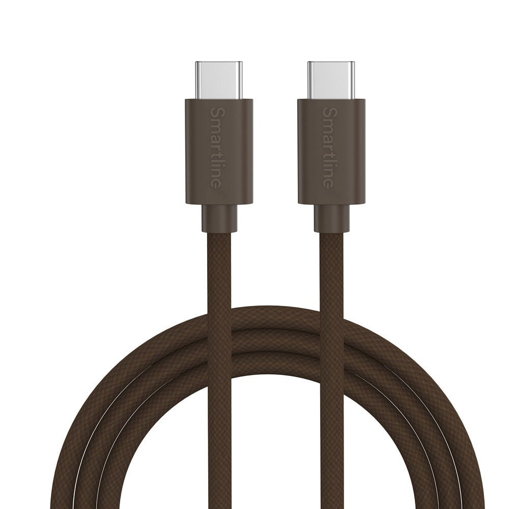 Smartline (60W) USB-C til USB-C Braidy Kabel 2m - Mørk Brun