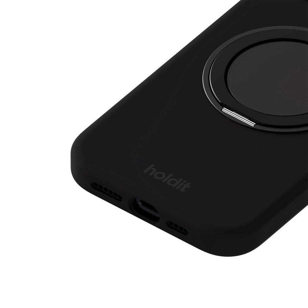 iPhone 17e / 16e / 15 Holdit Silikone Stand Deksel - Black