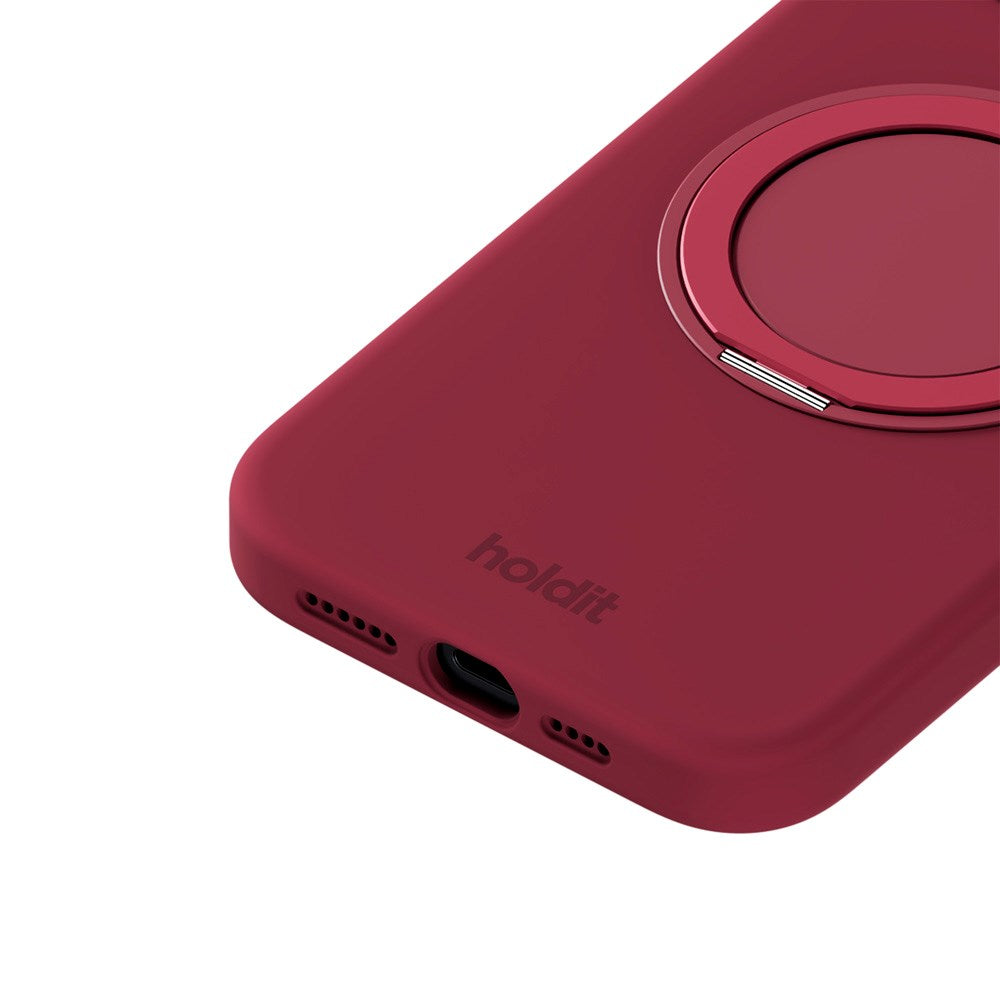 iPhone 17e / 16e / 15 Holdit Silikone Stand Deksel - Red Velvet