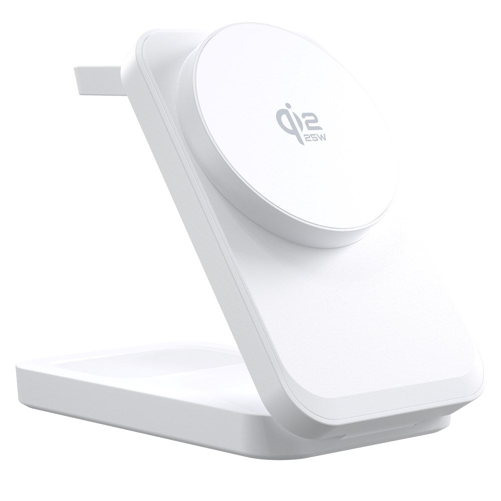 Smartline Sammenleggbar 3-in-1 Trådløs Lader 25W - Qi2 Kompatibel - Hvit