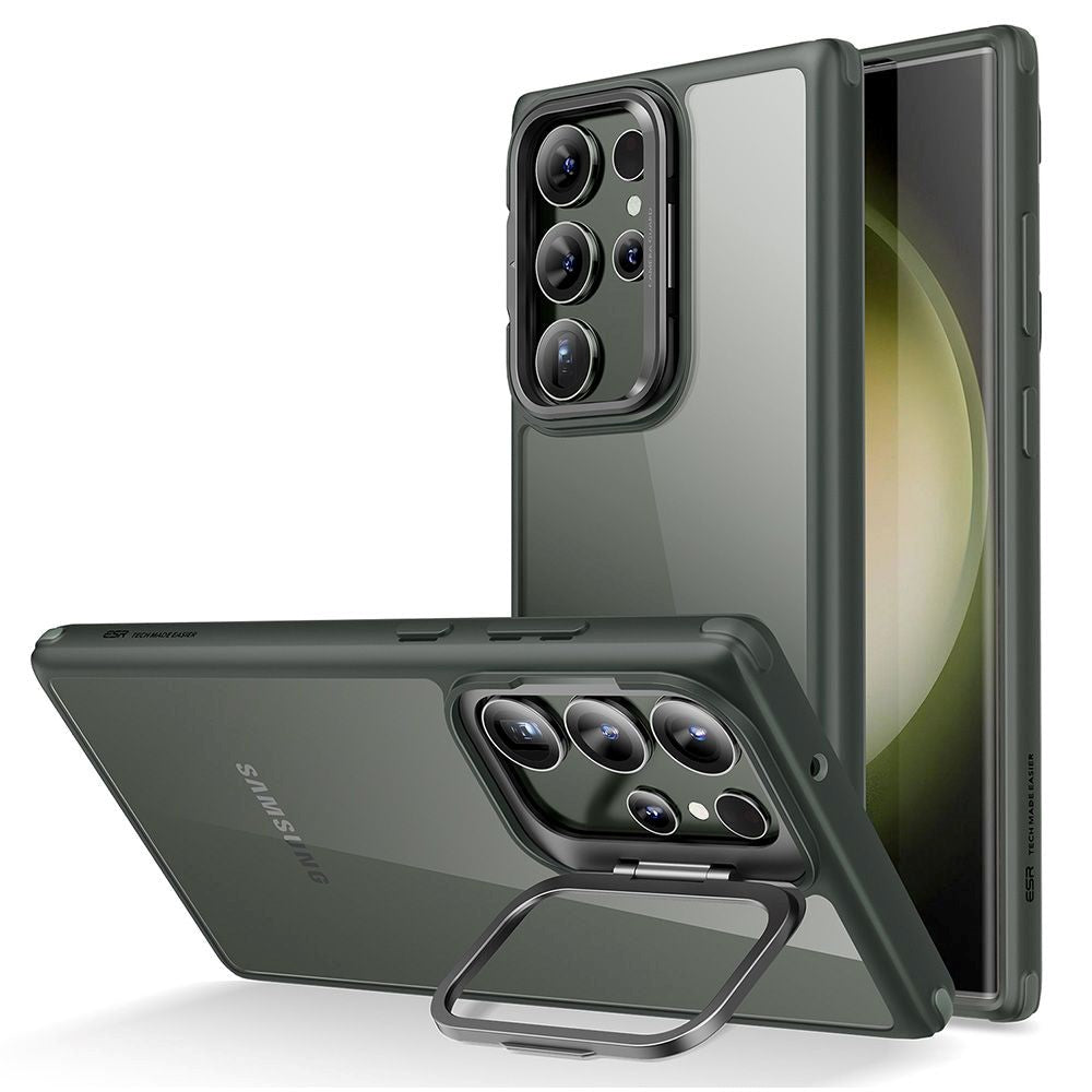 Samsung Galaxy S23 Ultra ESR Classic Bakdeksel m. Stativ - Gjennomsiktig / Grønn