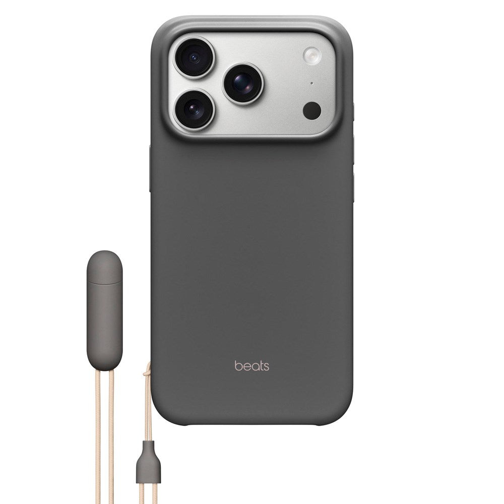 Original Apple Beats iPhone 17 Pro Deksel m. Stropp - MagSafe Kompatibel - Granite Gray