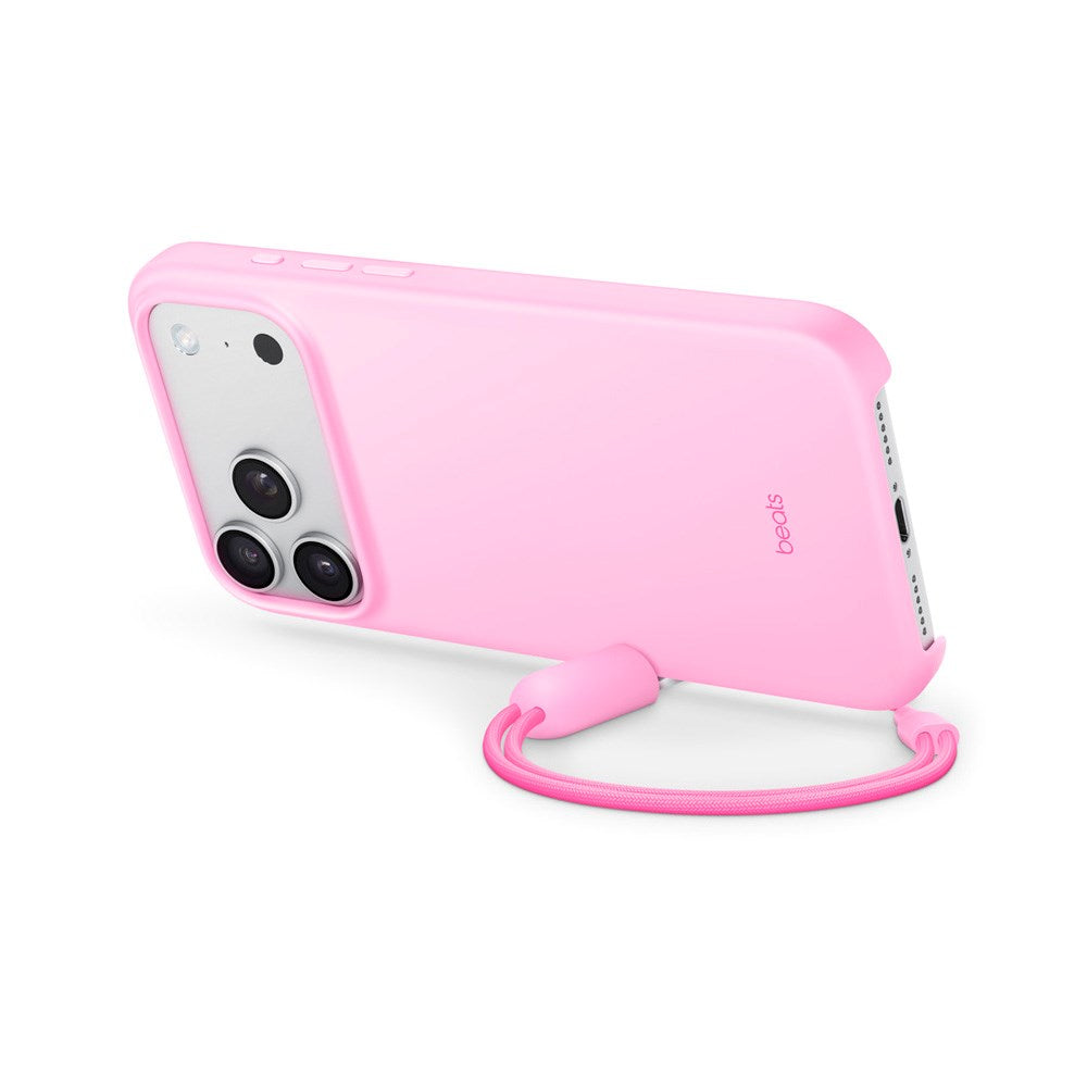 Original Apple Beats iPhone 17 Pro Max Deksel m. Stropp - MagSafe Kompatibel - Pebble Pink