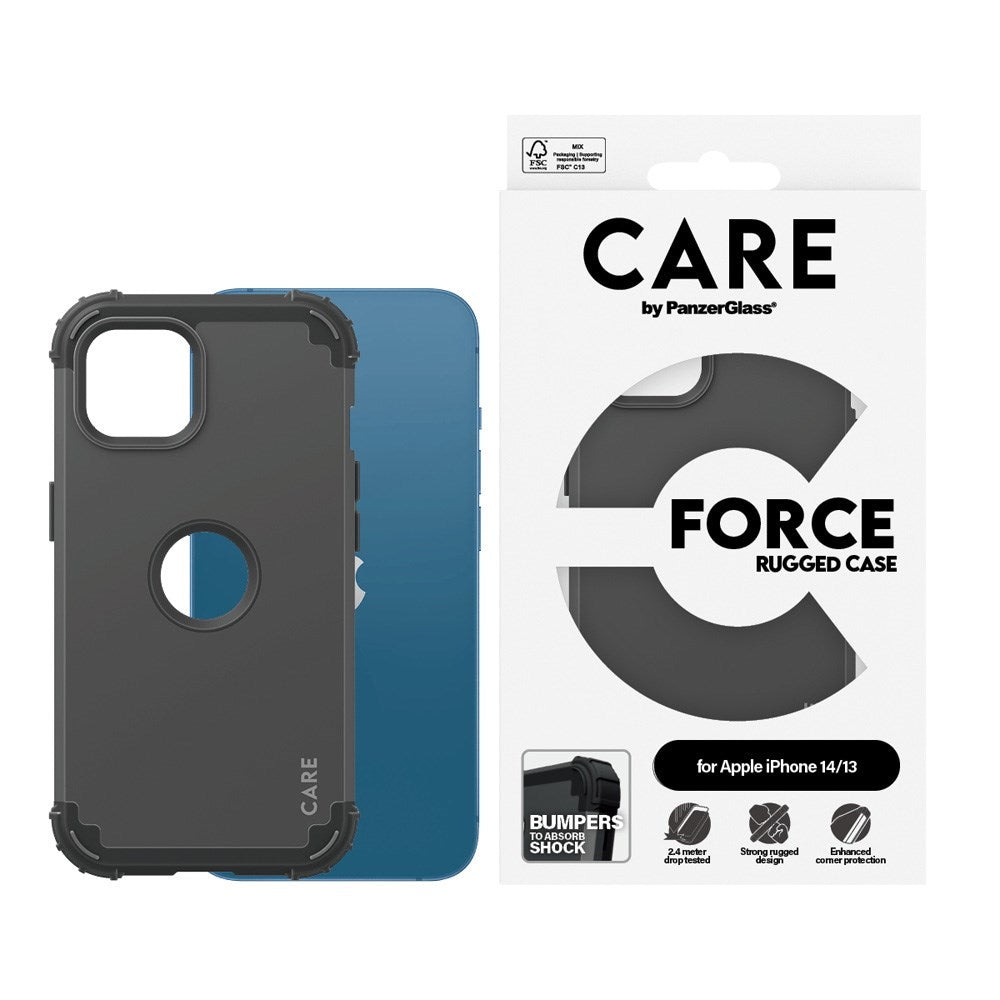 CARE by PanzerGlass iPhone 14 / 13 Fashionable FORCE Case - Svart