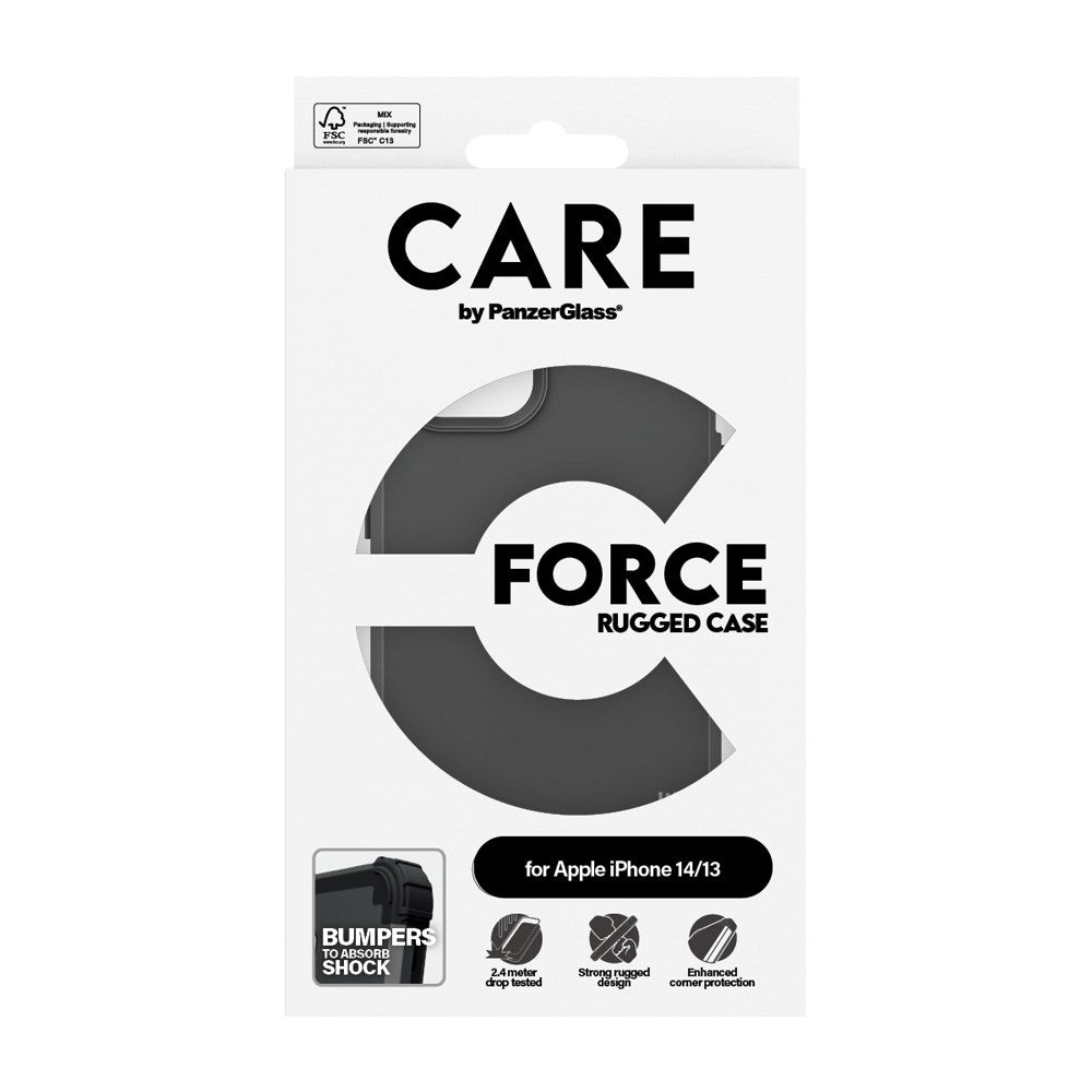 CARE by PanzerGlass iPhone 14 / 13 Fashionable FORCE Case - Svart