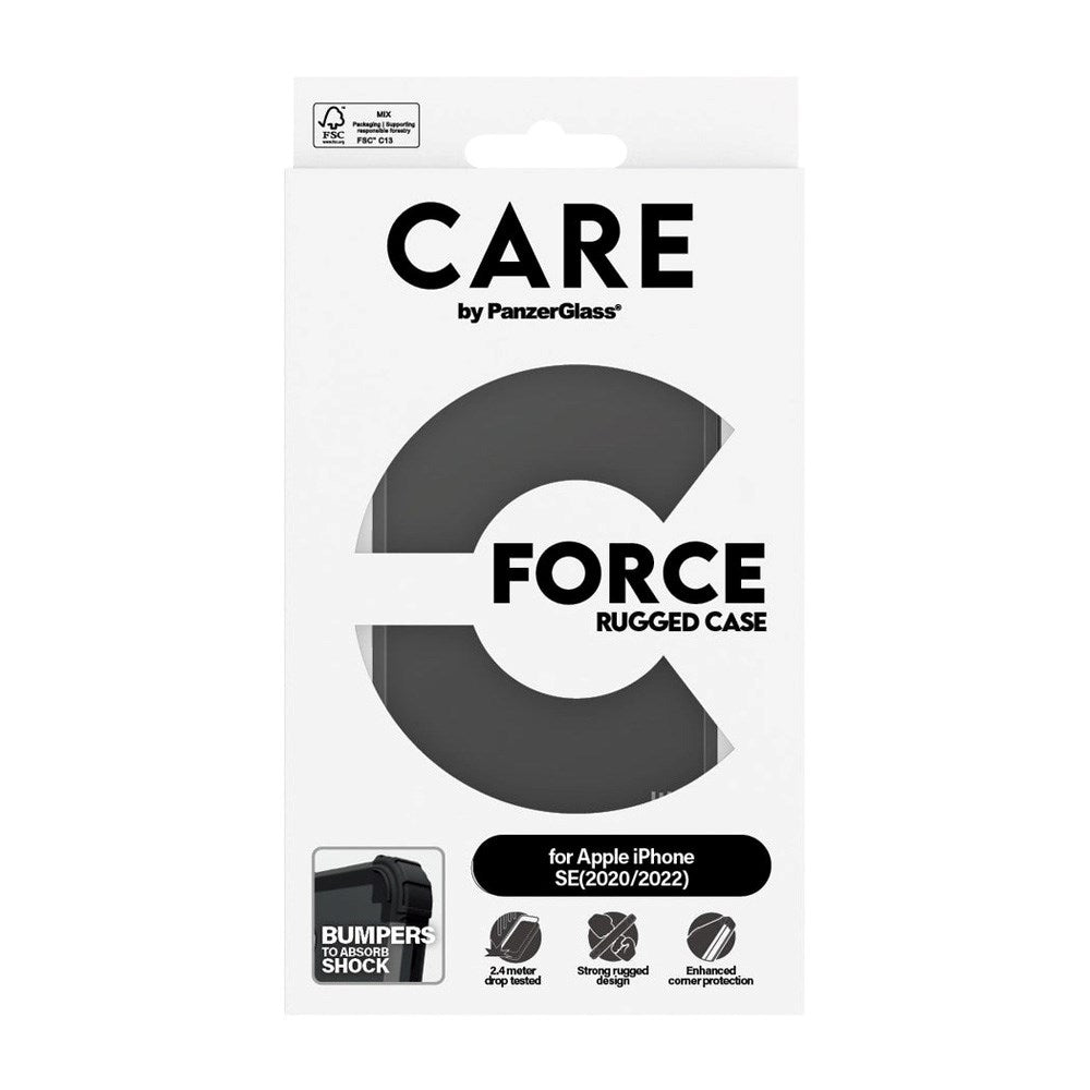 CARE by PanzerGlass iPhone SE (2020 / 2022) Fashionable FORCE Case - Svart