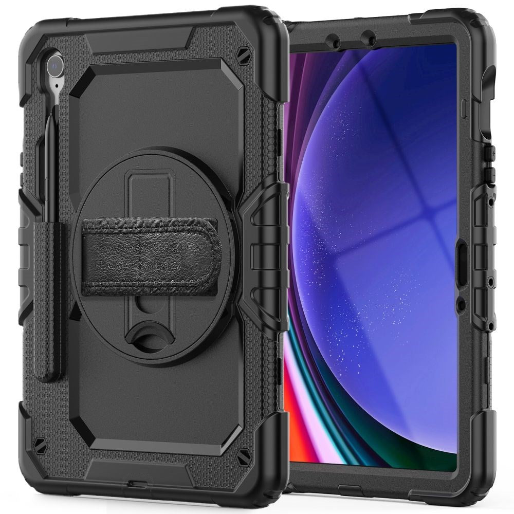 Samsung Galaxy Tab S10 FE / S9 FE Solid360 Håndverker Deksel m. Beskyttende Film fra Tech-Protect - Svart