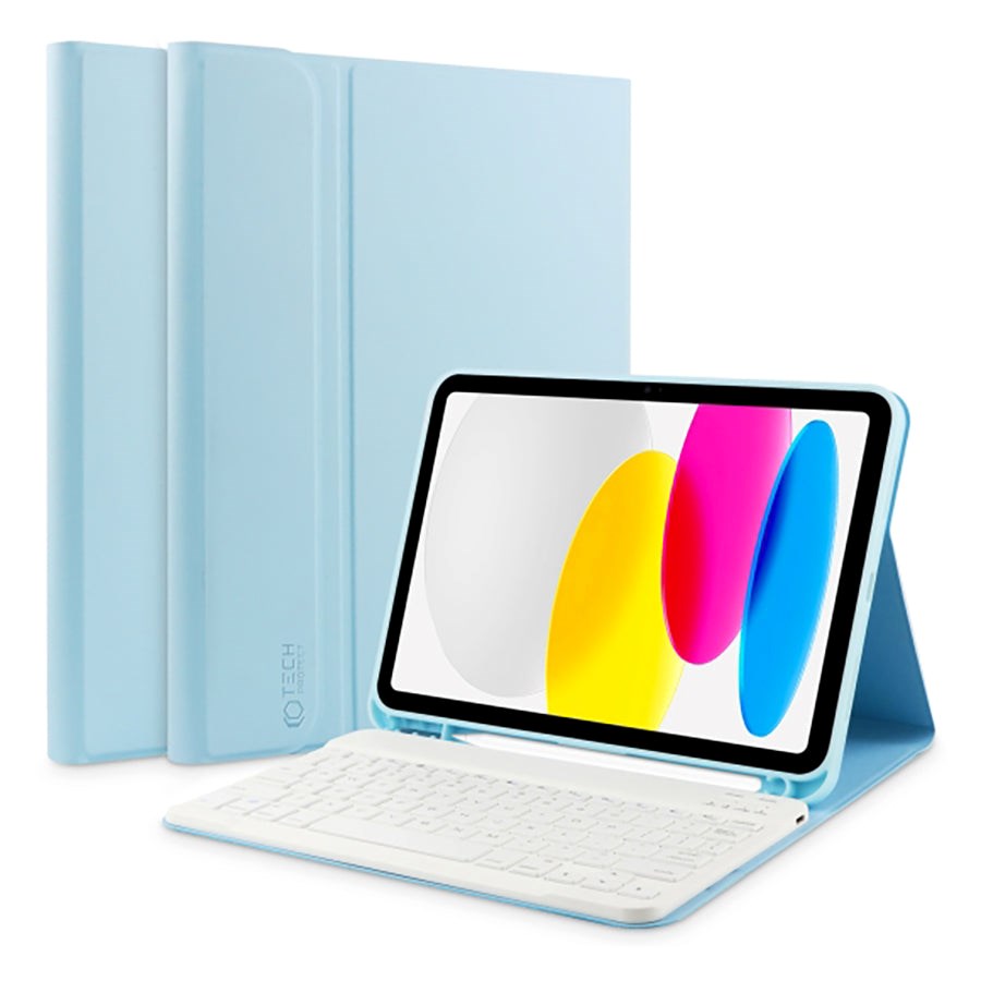 iPad 11" (2025) / iPad 10.9" (2024/2022) Tech-Protect Keyboard Deksel Med Pencil Holder - Engelsk Layout - Blå