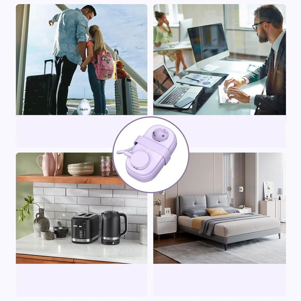 ORICO 20W 5-i-1 Strømskinne med 2 x Schuko 2 x USB-A 1 x USB-C - Lilla