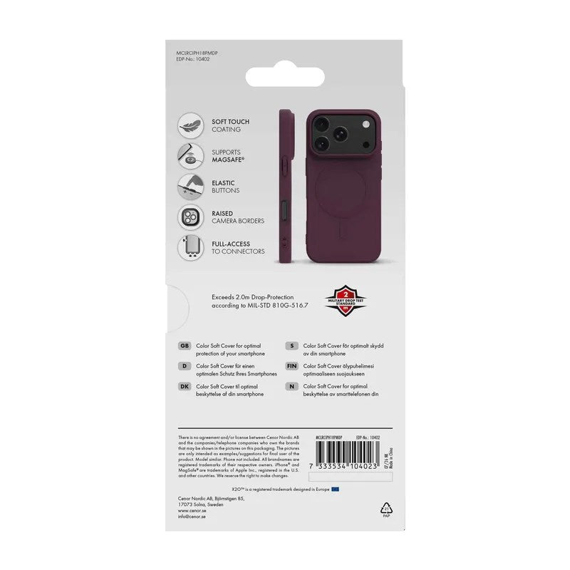 iPhone 18 Pro Max / 17 Pro Max X2O Mag Color Deksel - MagSafe Kompatibel - Lilla