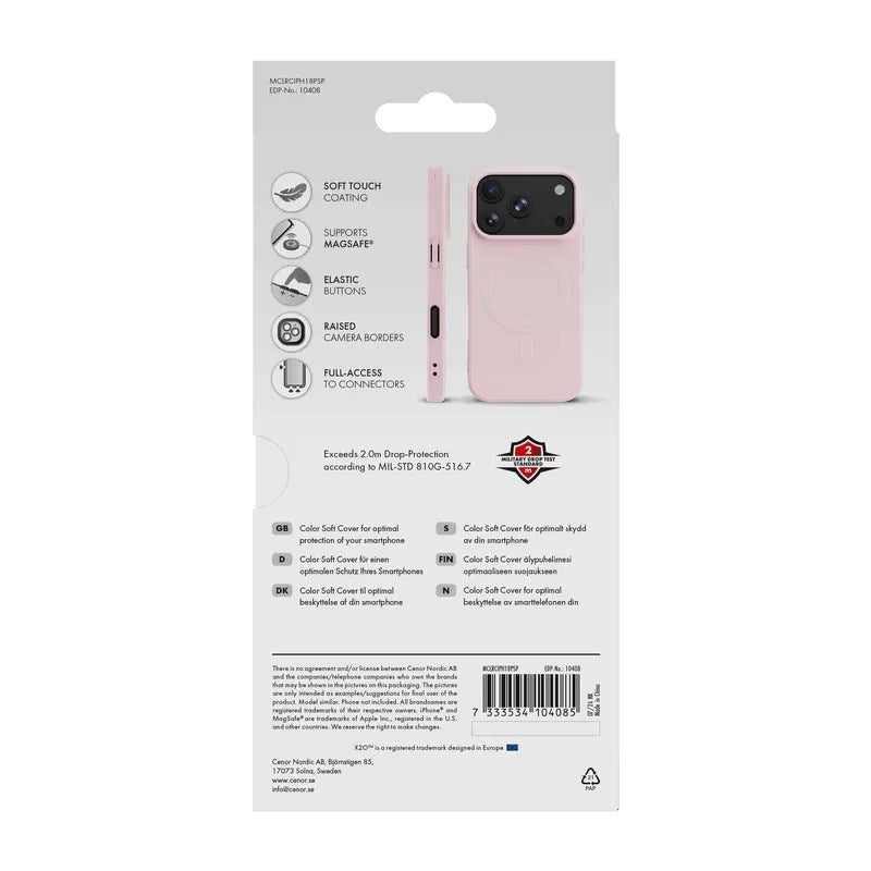 iPhone 18 Pro / 17 Pro X2O Mag Color Deksel - MagSafe Kompatibel - Rosa