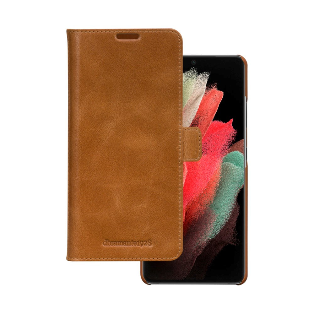 Samsung Galaxy S21 Ultra dbramante1928 Lynge Ekte Skinn Magnet Deksel - Tan