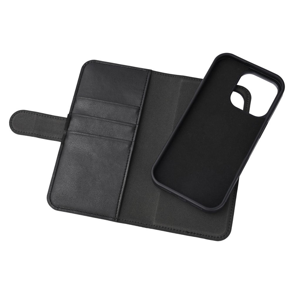 iPhone 16 Pro Essentials 2-i-1 Kunstskinn Flip Deksel - Svart